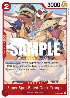 Super Spot-Billed Duck Troops OP04-009 — Kingdoms of Intrigue