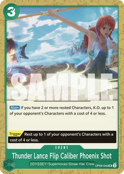 Thunder Lance Flip Caliber Phoenix Shot OP09-040 — Emperors in the New World