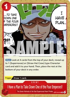 J'ai un plan pour faire tomber l'un des quatre Empereurs !! OP14-019 — The Azure Sea's Seven