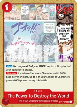 Le pouvoir de détruire le monde OP17-018 — The World's Strongest Warriors