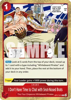 I Don't Have Time to Chat with Snot-Nosed Brats OP17-019 — The World's Strongest Warriors