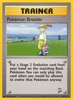 Pokémon Breeder 105/130 — Base Set 2