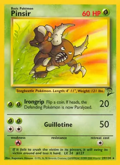 Pinsir 29/130 — Base Set 2