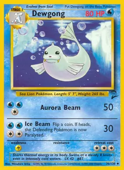 Dewgong 36/130 — Base Set 2