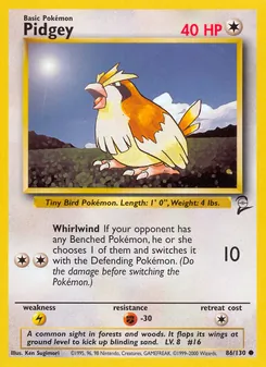 Pidgey 86/130 — Base Set 2