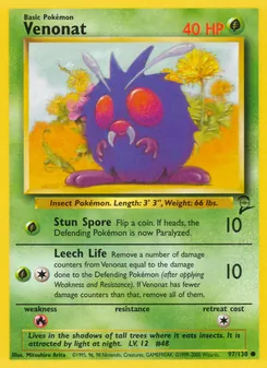 Venonat 97/130 — Base Set 2