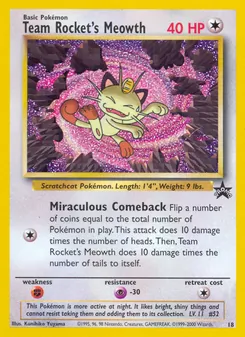 Team Rocket's Meowth 18/53 — Wizards Black Star Promos