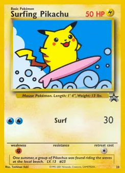 Pikachu surfeur 28/53 — Wizards Black Star Promos