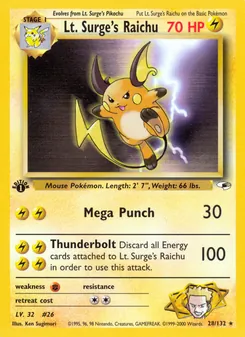 Lt. Surge's Raichu 28/132 — Gym Heroes