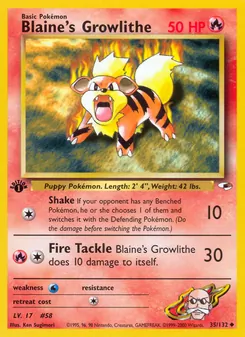 Blaine's Growlithe 35/132 — Gym Heroes