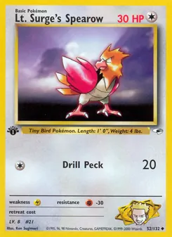Lt. Surge's Spearow 52/132 — Gym Heroes