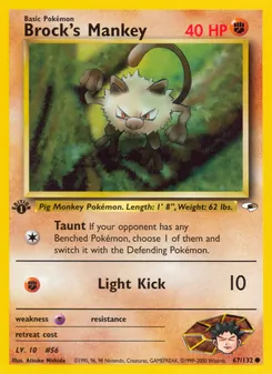 Brock's Mankey 67/132 — Gym Heroes