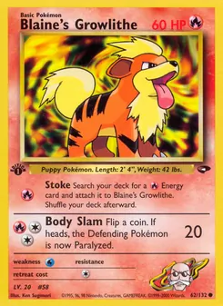 Blaine's Growlithe 62/132 — Gym Challenge