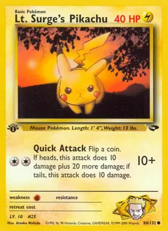 Lt. Surge's Pikachu 84/132 — Gym Challenge