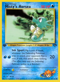 Misty's Horsea 87/132 — Gym Challenge