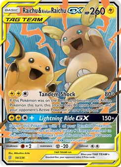 Raichu et Raichu d’Alola GX 54/236 — Unified Minds