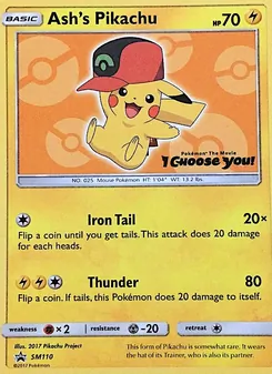 Pikachu de Sacha SM110 — SM Black Star Promos