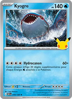 Kyogre 019/128 — 30th Celebration / 30th Classic Collection