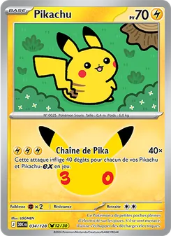 Pikachu 034/128 — 30th Celebration / 30th Classic Collection