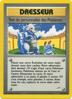 Test de personnalité des Pokémon 102/105 — Neo Destiny