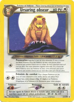 Ursaring obscur 21/105 — Neo Destiny