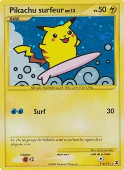 Pikachu surfeur Niv. 13 114/111 — Rising Rivals