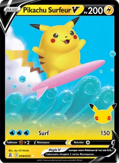 Pikachu Surfeur V 8/25 — Celebrations / Celebrations Classic Collection
