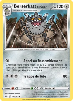 Berserkatt de Galar 181/264 — Fusion Strike